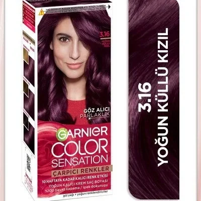 کیت رنگ مو گارنیر شماره 3.16 سری COLOR SENSATION رنگ بادمجانی