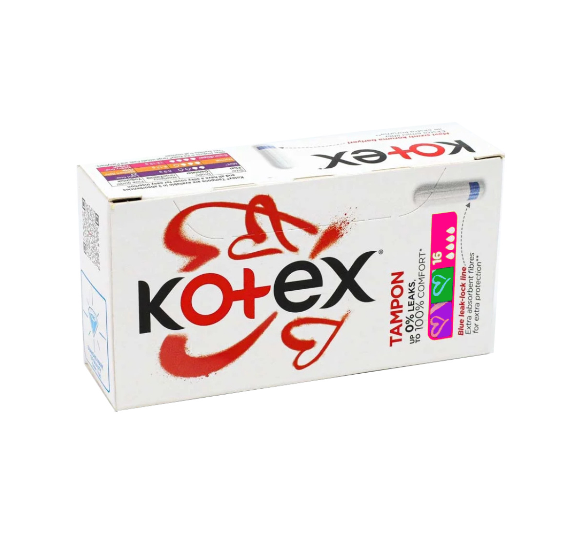 kotex-tampon-super-16pcs-f تامپون Kotex مدل Super مخصوص روزهای با میزان خونریزی زیاد بسته 16 عددی - تصویر 1
